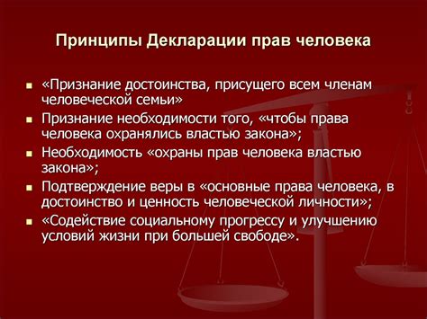 Универсальные принципы в декларации прав человека