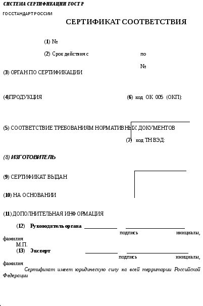 Уровень доказательства соответствия продукции