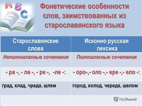 Фонетические особенности слова