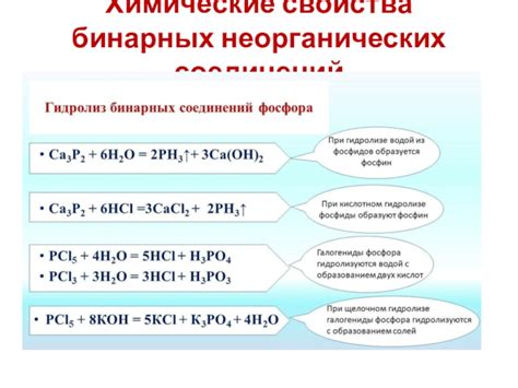 Химические свойства бинарных соединений