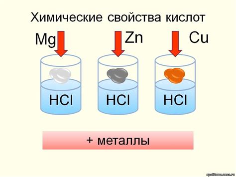 Химическое взаимодействие соляной кислоты с металлами