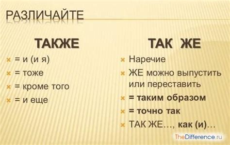 Что такое "также" и "так же"?