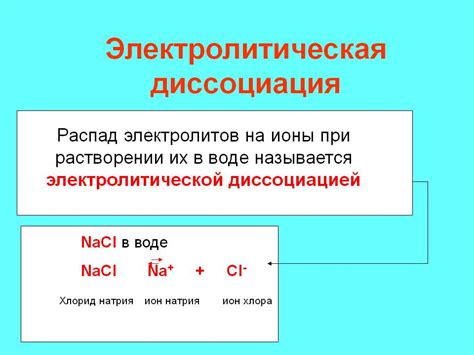 Электролиты и ионы: что происходит при распаде