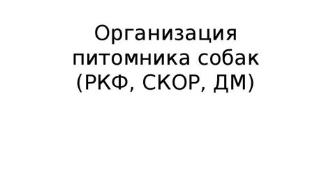 Этапы открытия питомника собак РКФ