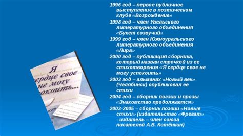  Первое публичное выступление (1996-1999) 