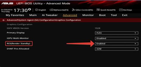 Rc6 render standby - технология энергосбережения в биосе